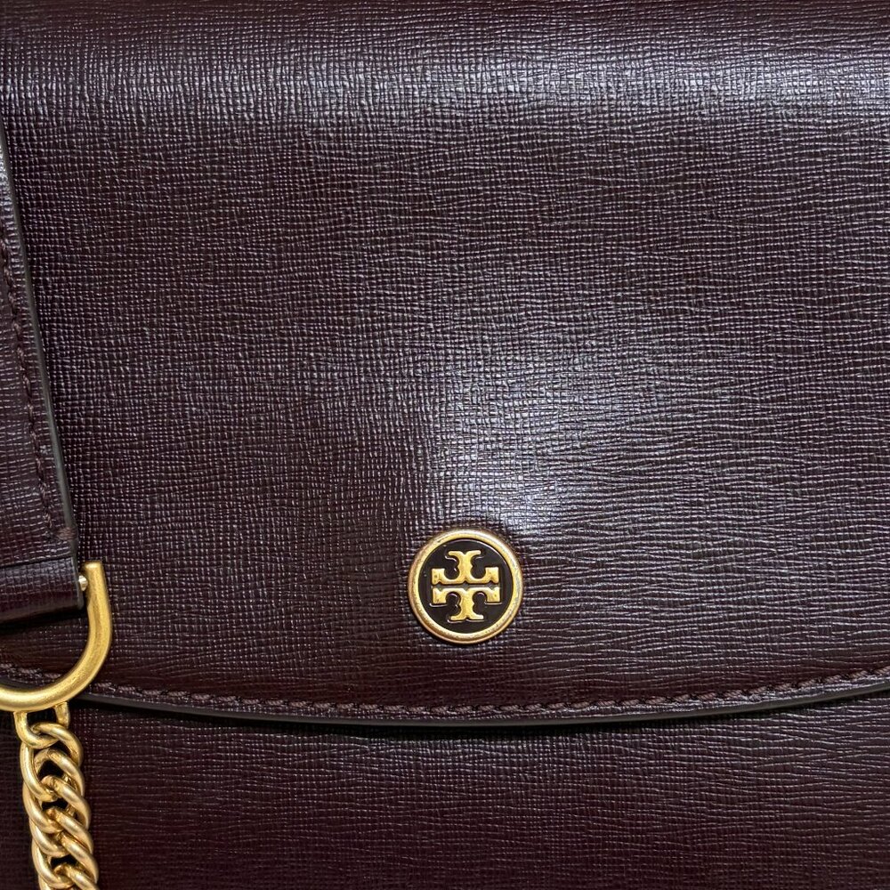 Gorgeous Tory Burch Robinson Convertible Bag Deep Wine Color - Picture 2 of 15